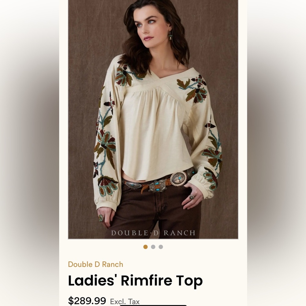 Double D Ranch heavily embroidered beaded Rimfire Top NWT - Picture 16 of 16